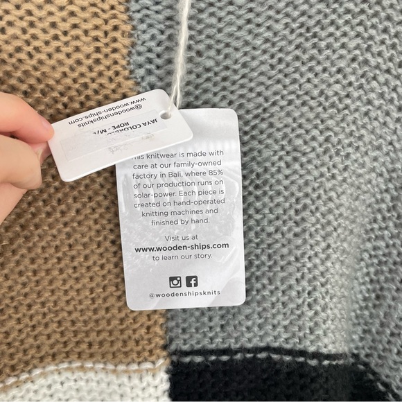 NWT Wooden Ships by Paola Buendia Oversized Boxy Soft Knit Colorblock Sweater - Picture 16 of 16